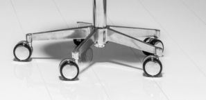 Gharieni saddle seat stool anatomical SMALL floating soft, black (compact chrome base)