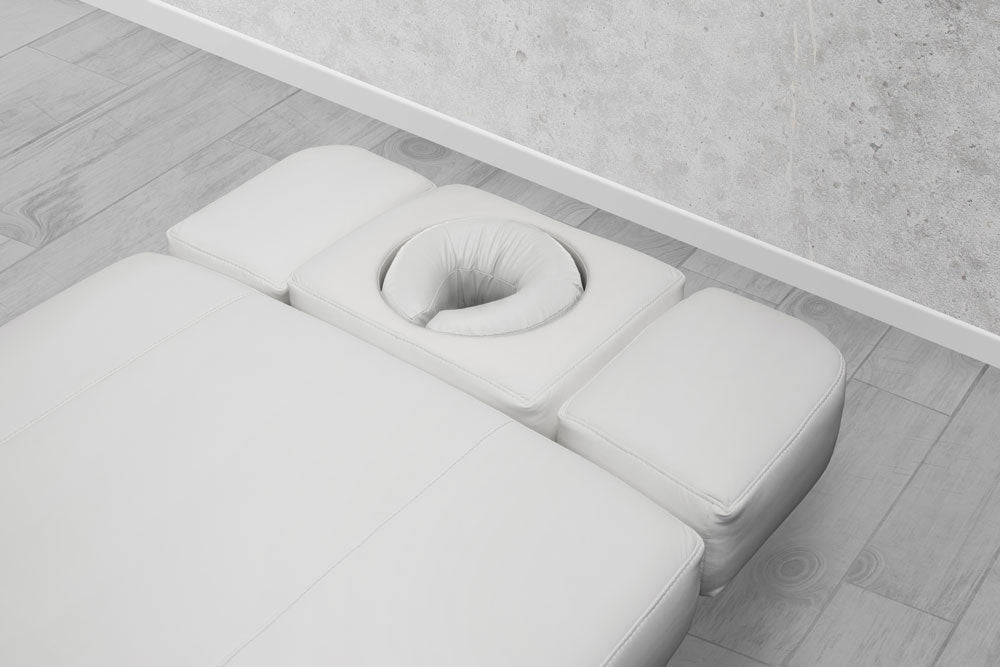 Dual headrest for spa tables